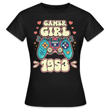 Geek Girl Level 70 Geburtstag Gamer 70 Jahre - Frauen T-Shirt - Schwarz - Vorne - AI Model Female 172 dark (172cm)