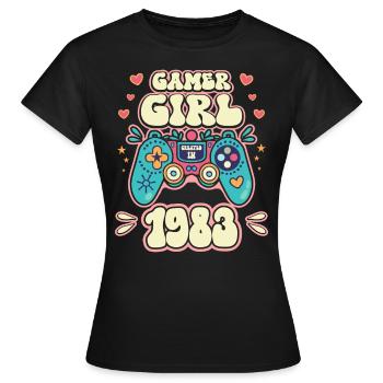 Geek Girl Level 40 Geburtstag Gamer 40 Jahre - Frauen T-Shirt - Schwarz - Vorne - AI Model Female 172 dark (172cm)