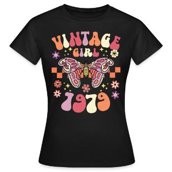 Vintage Année 1979 Fête Anniversaire Femme 45 Ans - T-shirt Femme - noir - Devant - AI Model Female 172 dark (172cm)