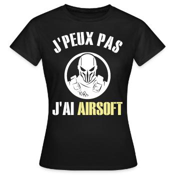 Je Peux Pas J'Ai Airsoft Humour Airsofteur - T-shirt Femme - noir - Devant - AI Model Female 172 dark (172cm)