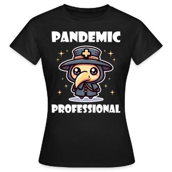 Humor, Verpleegster, Pest, Dokter, Dokter - Vrouwen T-shirt - zwart - Voor - AI Model Female 172 dark (172cm)