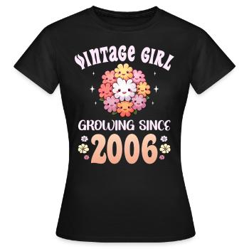 Vintage Year 2006 Birthday Woman 18 Year Old - Women's T-Shirt - black - Front - AI Model Female 172 dark (172cm)