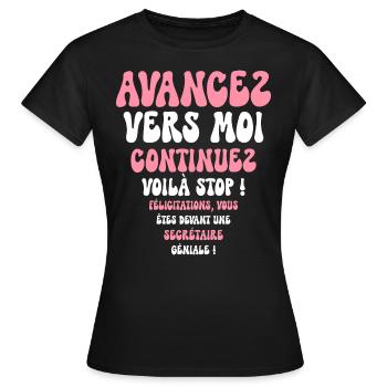 Humour Super Cadeau Pour Secrétaire - T-shirt Femme - noir - Devant - AI Model Female 172 dark (172cm)