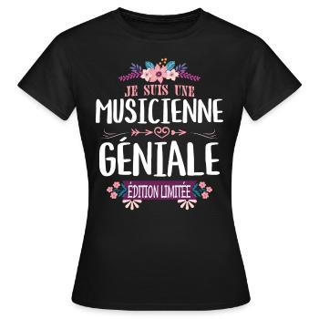 Femme Édition Limitée Musicienne Géniale - T-shirt Femme - noir - Devant - AI Model Female 172 dark (172cm)