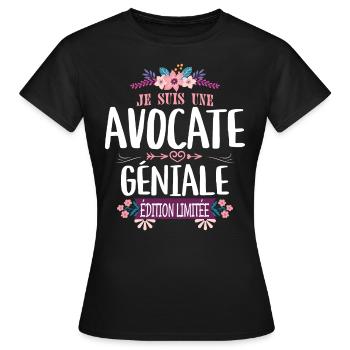 Femme Édition Limitée Avocate Géniale - T-shirt Femme - noir - Devant - AI Model Female 172 dark (172cm)