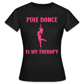 Women's pole dancing pole dancing - Women's T-Shirt - black - Front - AI Model Female 172 dark (172cm)