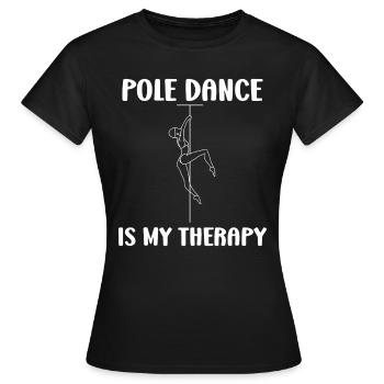 Women's pole dancing pole dancing - Women's T-Shirt - black - Front - AI Model Female 172 dark (172cm)
