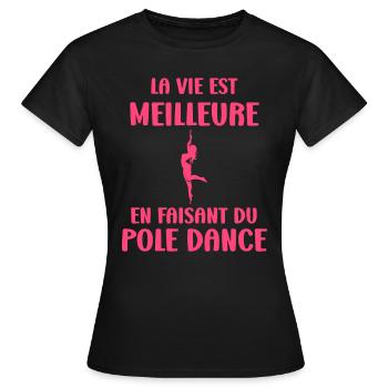 Women's pole dancing pole dancing - Women's T-Shirt - black - Front - AI Model Female 172 dark (172cm)