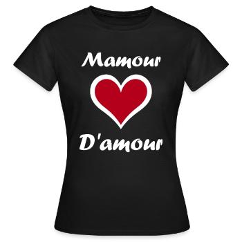 Mamour - T-shirt Femme - noir - Devant - AI Model Female 172 dark (172cm)