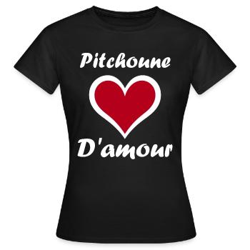 Pitchoune - T-shirt Femme - noir - Devant - AI Model Female 172 dark (172cm)