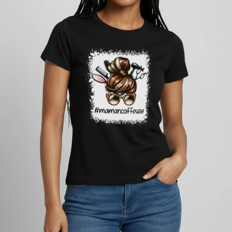 Chignon Mère Coiffeuse Super Maman Coiffeuse T-shirt Femme