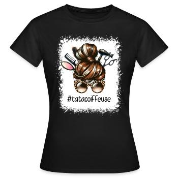 Dutt Tante Friseur Super Tante Friseur - Frauen T-Shirt - Schwarz - Vorne - AI Model Female 172 dark (172cm)