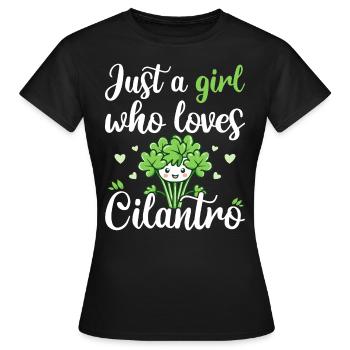 Humour Femme Fille Qui Aime La Coriandre - T-shirt Femme - noir - Devant - AI Model Female 172 dark (172cm)