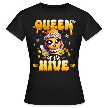 Queen of the Hive Loves Bees Mom - Women's T-Shirt - black - Front - AI Model Female 172 dark (172cm)