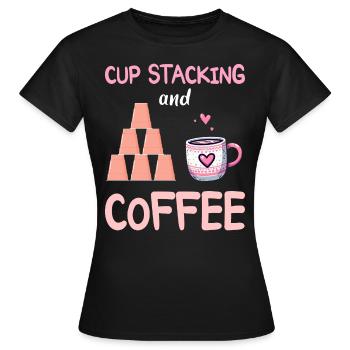 Stacker Sport Cup Stacking And Coffee - Women's T-Shirt - black - Front - AI Model Female 172 dark (172cm)