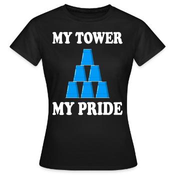 Cup Stacking Humor Sport Stacking - Women's T-Shirt - black - Front - AI Model Female 172 dark (172cm)
