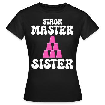 Cups Stacker Sport Stacking Sister - Women's T-Shirt - black - Front - AI Model Female 172 dark (172cm)
