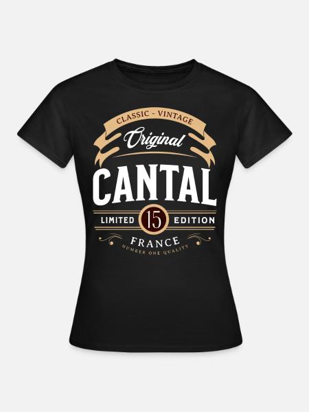 Vintage Cantal Departement France - T-shirt Femme - noir