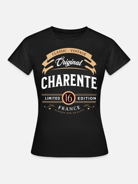 Vintage Charente Département France - T-shirt Femme - noir