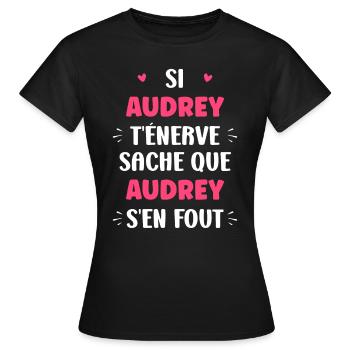 Audrey - T-shirt Femme - noir - Devant - AI Model Female 172 dark (172cm)