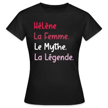 Hélène - T-shirt Femme - noir - Devant - AI Model Female 172 dark (172cm)