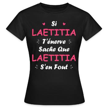 Laetitia - T-shirt Femme - noir - Devant - AI Model Female 172 dark (172cm)