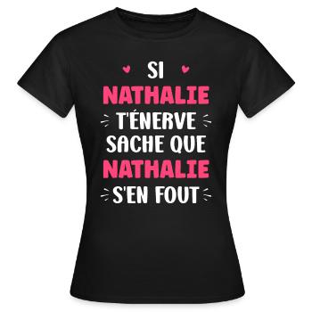 Nathalie - T-shirt Femme - noir - Devant - AI Model Female 172 dark (172cm)