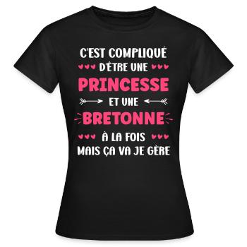 bretonne - T-shirt Femme - noir - Devant - AI Model Female 172 dark (172cm)