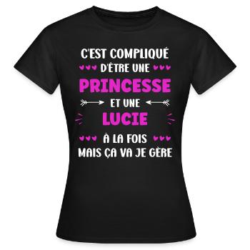 Lucie - T-shirt Femme - noir - Devant - AI Model Female 172 dark (172cm)