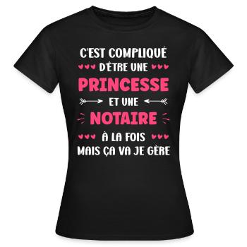 notaire - T-shirt Femme - noir - Devant - AI Model Female 172 dark (172cm)