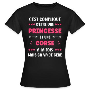 corse - T-shirt Femme - noir - Devant - AI Model Female 172 dark (172cm)