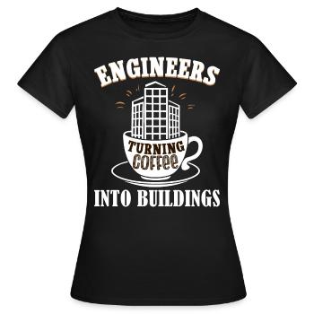 Humour Café Ingénieur Génie Civil - T-shirt Femme - noir - Devant - AI Model Female 172 dark (172cm)