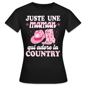 Femme Maman Danse Country Western - T-shirt Femme - noir - Devant - AI Model Female 172 dark (172cm)