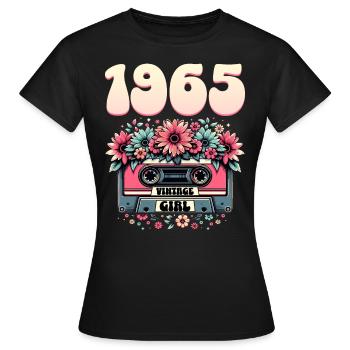 1965 Jubiläumskassette Frau 60 Jahre - Frauen T-Shirt - Schwarz - Vorne - AI Model Female 172 dark (172cm)