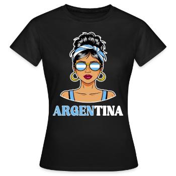 Argentina Flag Women Argentina - Women's T-Shirt - black - Front - AI Model Female 172 dark (172cm)