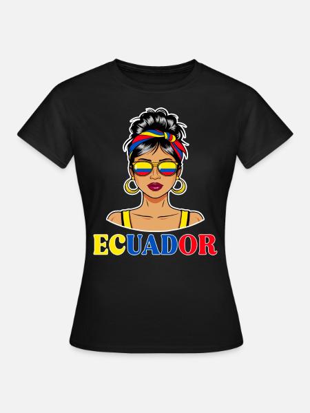 Ecuadorianische Flagge Ecuadorianische Frau - Frauen T-Shirt - Schwarz
