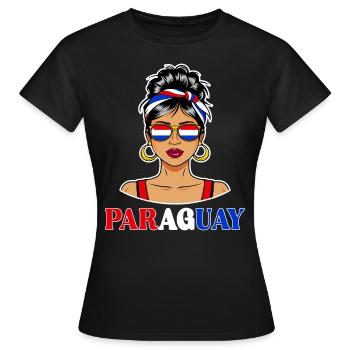 Drapeau Paraguay Femme Paraguayenne - T-shirt Femme - noir - Devant - AI Model Female 172 dark (172cm)