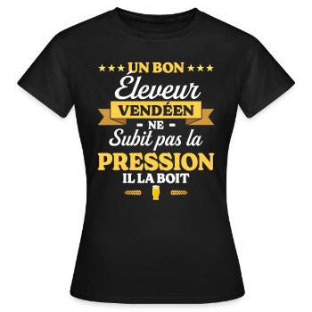 Éleveur Vendéen Vendée Éleveur - T-shirt Femme - noir - Devant - AI Model Female 172 dark (172cm)