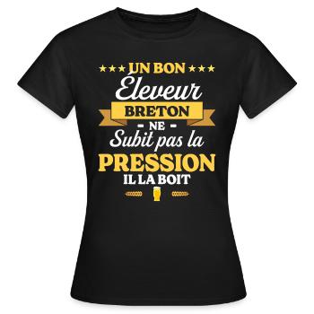 Éleveur Breton Bretagne Éleveur - T-shirt Femme - noir - Devant - AI Model Female 172 dark (172cm)