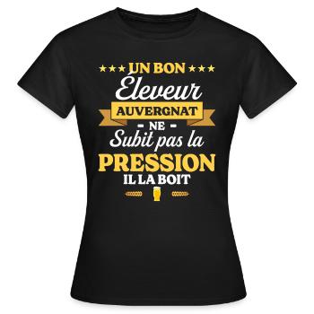 Éleveur Auvergnat Auvergne Éleveur - T-shirt Femme - noir - Devant - AI Model Female 172 dark (172cm)