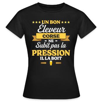 Éleveur Corse Humour Éleveur - T-shirt Femme - noir - Devant - AI Model Female 172 dark (172cm)
