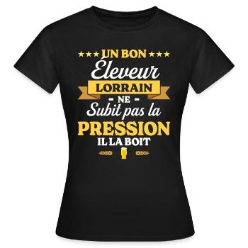 Éleveur Lorrain Lorraine Éleveur - T-shirt Femme - noir - Devant - AI Model Female 172 dark (172cm)