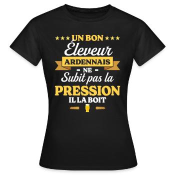 Éleveur Ardennais Ardennes Éleveur - T-shirt Femme - noir - Devant - AI Model Female 172 dark (172cm)