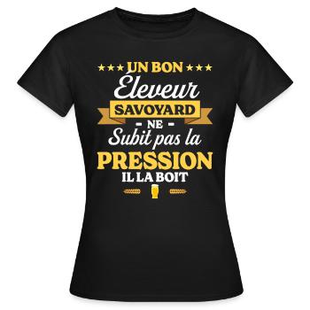 Éleveur Savoyard Savoie Éleveur - T-shirt Femme - noir - Devant - AI Model Female 172 dark (172cm)