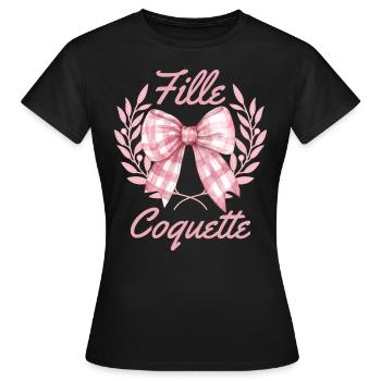 Élégante Fille Coquette Féminine Femme - T-shirt Femme - noir - Devant - AI Model Female 172 dark (172cm)