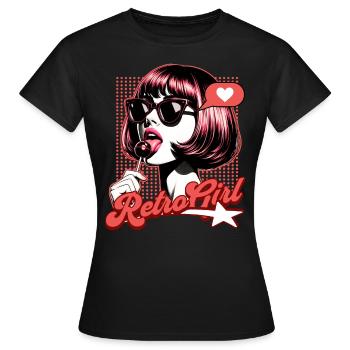 Glamour Rétro Femme Vintage - T-shirt Femme - noir - Devant - AI Model Female 172 dark (172cm)