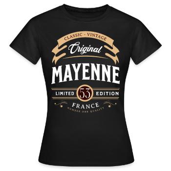 Mayenne Département France - T-shirt Femme - noir - Devant - AI Model Female 172 dark (172cm)
