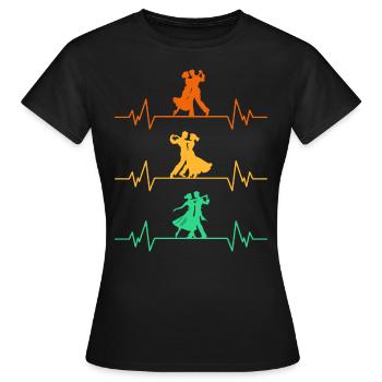 Ballroom Dance Heartbeat Dance - Women's T-Shirt - black - Front - AI Model Female 172 dark (172cm)