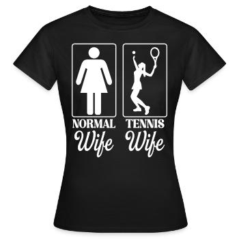 Ehefrau Tennis Frau Geschenk Tennis Frauen - Frauen T-Shirt - Schwarz - Vorne - AI Model Female 172 dark (172cm)