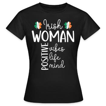 Fille Positive Femme Irlandaise - T-shirt Femme - noir - Devant - AI Model Female 172 dark (172cm)
